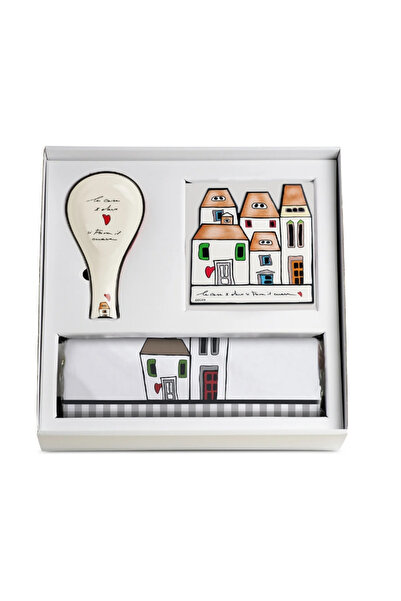 Egan Italy Le Casette Mutfak Seti – Önlük, Nihale ve Kaşık Altlığı