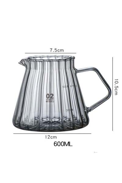 MIBRU 600ml Black Wavy Glass Coffee Server
