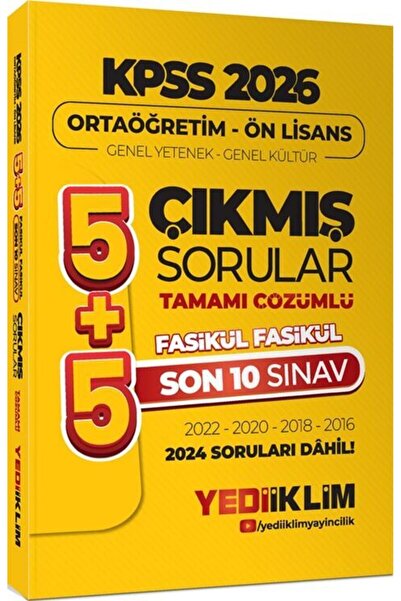 Yediiklim Yayınları Yediiklim Yayınları 2026 KPSS Ortaöğretim Önlisans Genel ...