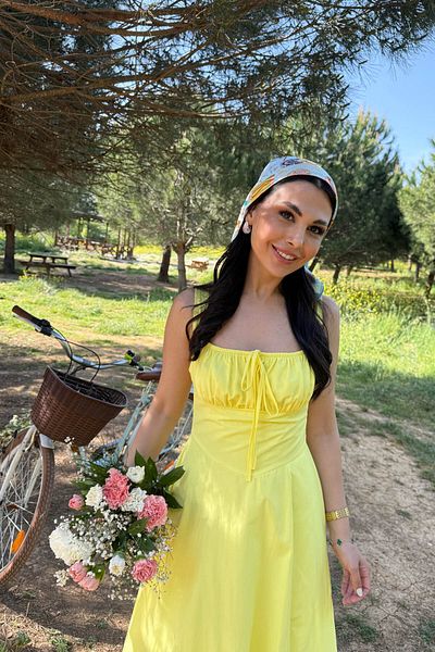 Seda Yalçın Atelier Women's Yellow Corset Look Poplin Midi Dress