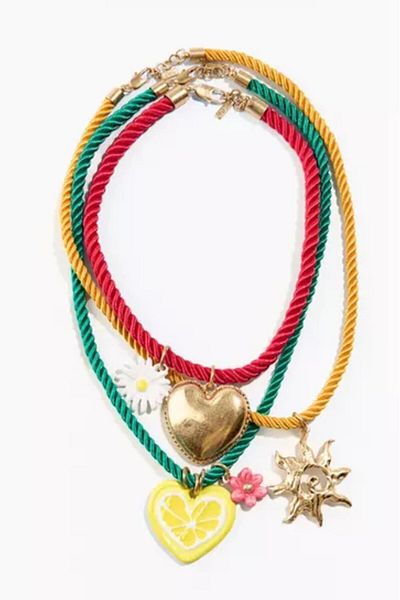 ismim bijuteri Wicker Rope 3-Piece Heart Sun Necklace
