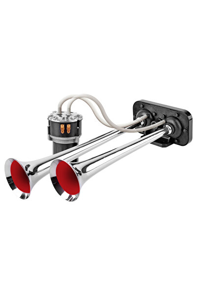 Seger Χρωμιωμένη κόρνα φορτηγού με 2 κόρνες, μελωδική, 24V 1A με συμπιεστή