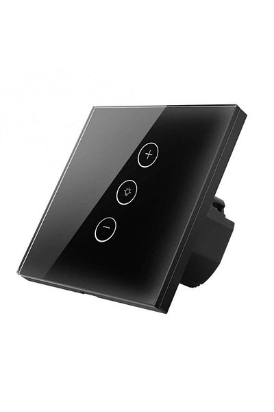 TECHSTAR Întrerupător tactil inteligent ® V2, wireless 2,4 GHz, variator de intensitate, sticlă securizată, design modern, iluminare LED