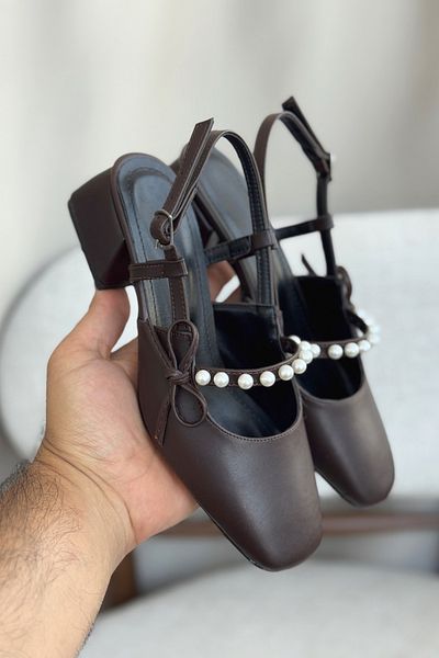 GOFFSHOES Pantofi de damă Maste Pearl cu toc mic - maro-piele