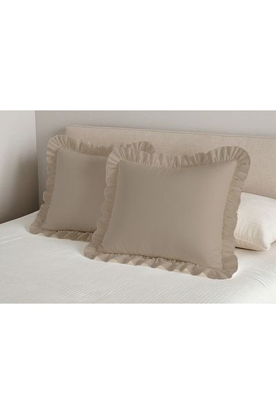 kesenegore Ruffled Ranforce Fabric Pillow Case 50 X 70