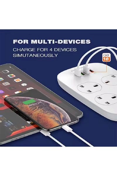 LDNIO Defender Series – 4-Port Power Socket with Surge Protection