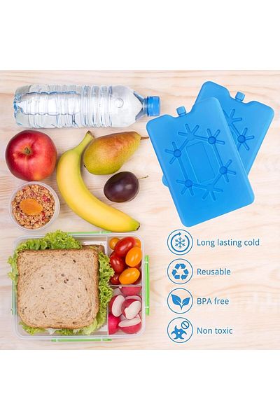 Saharaz 4Pack Ice Packs for Lunch Box,Reusable Ultra-Thin ,Long-Lasting , Keep Food Fresh and Cold