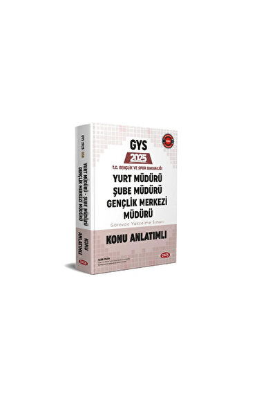 Data Yayınları T.C. Gençlik ve Spor Bakanlığı Yurt Müdürü - Şube Müdürü - Gen...
