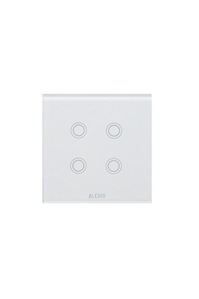 ALEDIO Comutator cvadruplu inteligent, tactil, ramă de sticlă, WiFi, alb