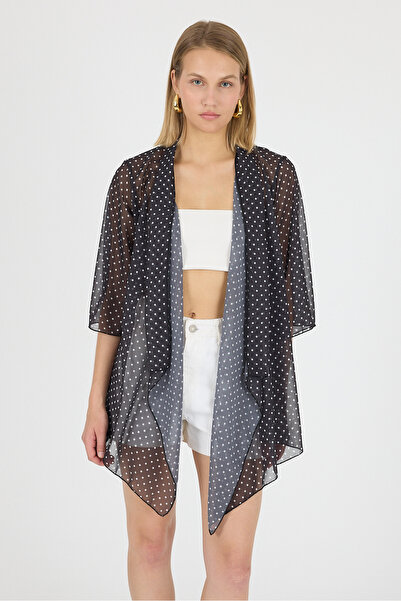 Laranor Πουά Σάλι Πέτο Μανίκι Σιφόν Κιμονό Καφτάν Παραλία Ρούχα 25L8102