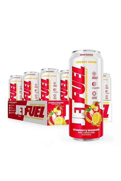JETFUEL ENERGY DRINK ENERGY + PERFORMANCE ZERO SUGAR 473ML STRAWBERRY LEMONADE FLAVOR (BOX OF 12)
