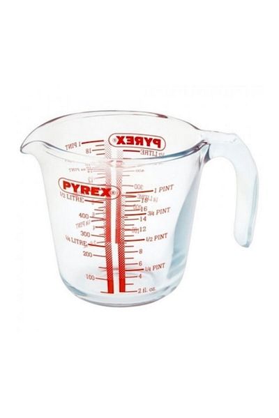Pyrex Measuring Cup, Heat-Resistant Glass, 0.5L, 17x12x12cm