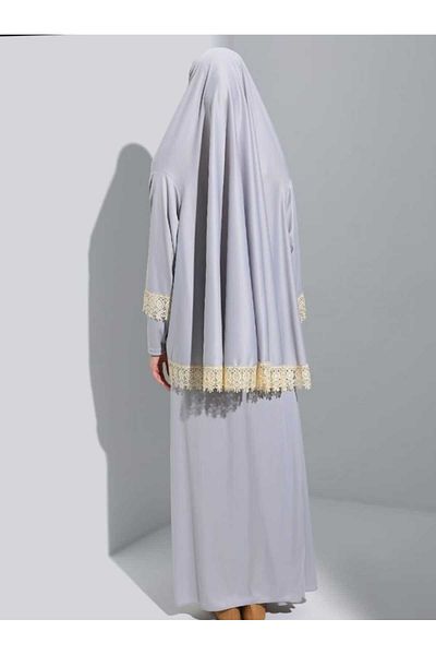 Defkay Women's Lace Prayer Dress with Two-Piece Skirt
