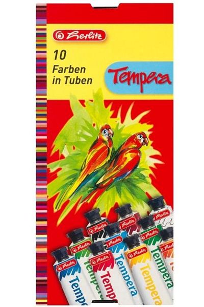 Herlitz Tempera watercolors, 16ml/color, set of 10 colors