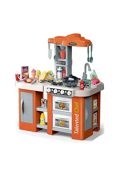 OEM Ocie Kitchen Talented Chef Orange 72-piece kitchen with running water and steam
