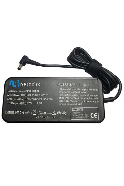 nelbo nelbo laptop charger, TUF A15 FA506IH, 150W, 20V, 7.5A, 6.0x3.7 mm plug
