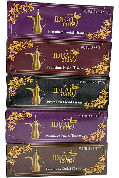 Ideal Pack Ideal Care Premium Facial Tissue – 200 Pulls | 2-Ply Soft & Absorbent Tissues for Face & Hands | G