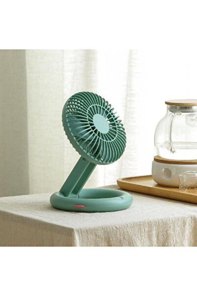 OEM Table fan, desk, foldable, USB charging, low consumption, portable, 1800mAh battery, green