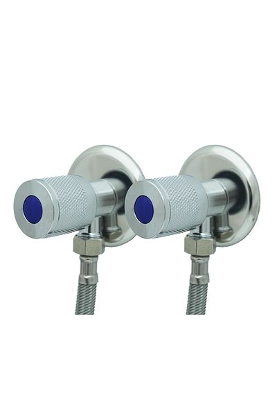 FKN Chrome Bidet Faucet Double Spiral Set Open-Close Round Head