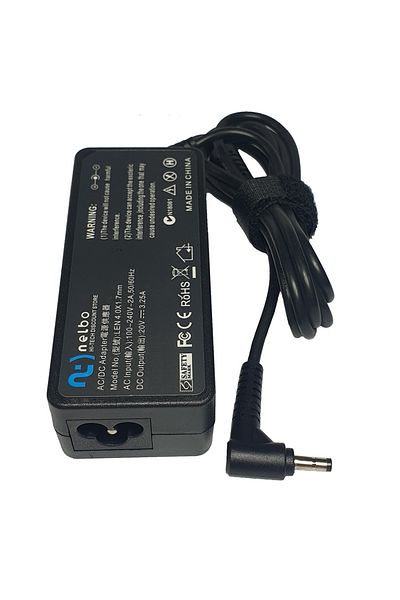 nelbo Laptop charger compatible with Lenovo IdeaPad 100S 14" 65W 20V 3.25A, connector 4.0 x 1.7 mm