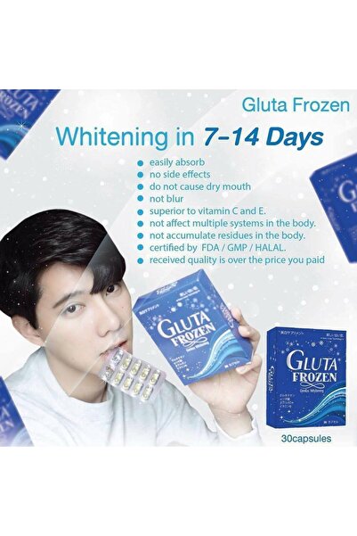 Frozen 2 Box Gluta Frozen Genius Whitening Anti Aging Acne Freckles 60 Licap AUTHENTIC