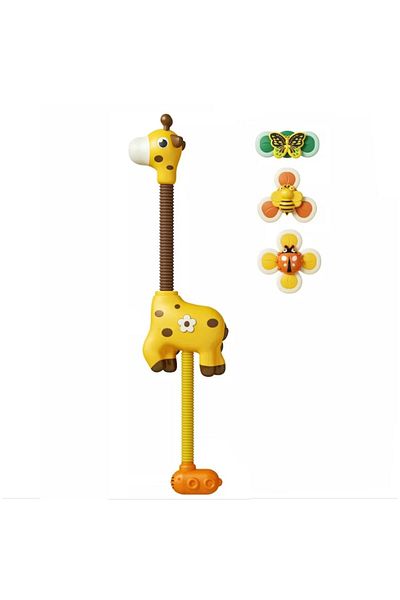 tumama Bath toy for kids - Giraffe with suction cups, Shower toy, Tumama, +36 months, yellow multicolor