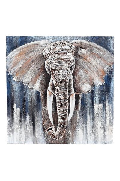 OEM Pictura pe panza, reprezentand un elefant, 80x80 cm, M2