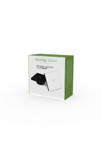 TECHSTAR Întrerupător tactil inteligent, wireless 2.4ghz, sticlă securizată, design modern, iluminare LED, 4 faze