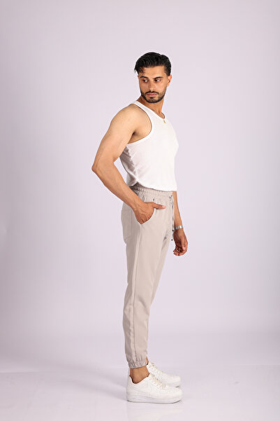 JAKOTTO Men's Lycra Woven Trousers with Elastic Waist and Legs