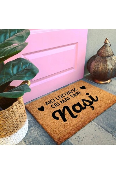 OEM Personalized entrance mat with message - here live the coolest godparents, 40x60 cm