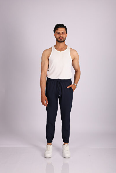 JAKOTTO Men's Lycra Woven Trousers with Elastic Waist and Legs