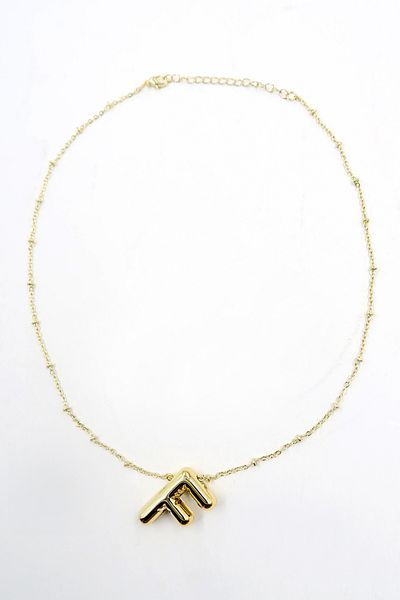 VAGGON Women's Gold 3D Letter F Gold Necklace Prmx13856