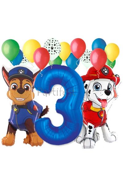 Parti Station Paw Patrol Balloon Set Paw Petrol Age Balloon Set Paw Patrol Birthday Set Paw Patrol Marshlall Chase