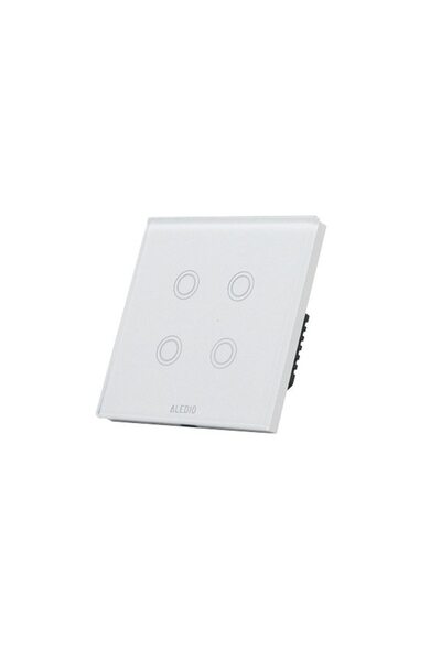 ALEDIO Comutator cvadruplu inteligent, tactil, ramă de sticlă, WiFi, alb