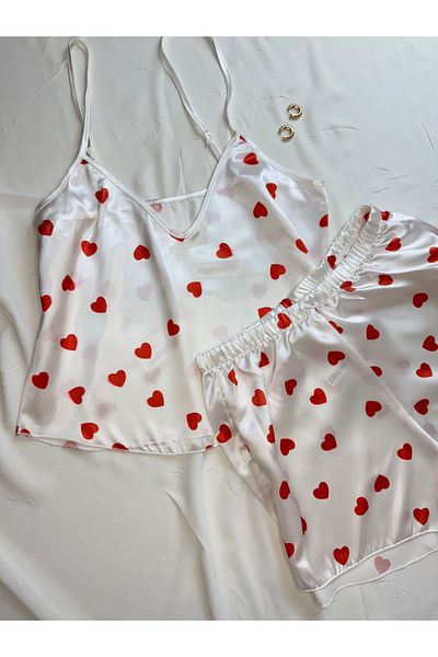ROZENİN LINGERIE Adjustable Strap Satin Pajama Set