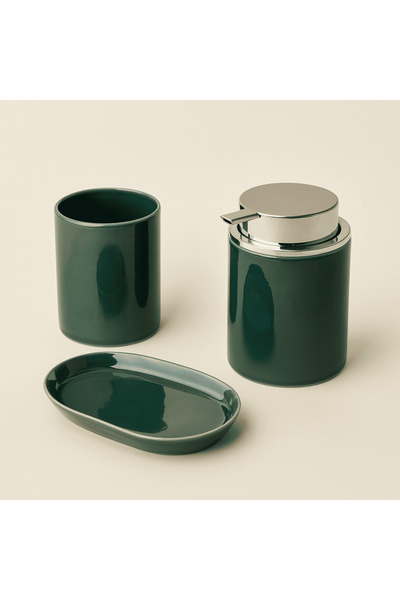 TermaCraft Luxury 3'lü Porselen Banyo Seti - Yeşil