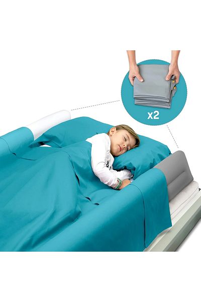 BANBALOO Set of 2 Banbaloo bed edge protectors, length 131 cm, TPU, gray
