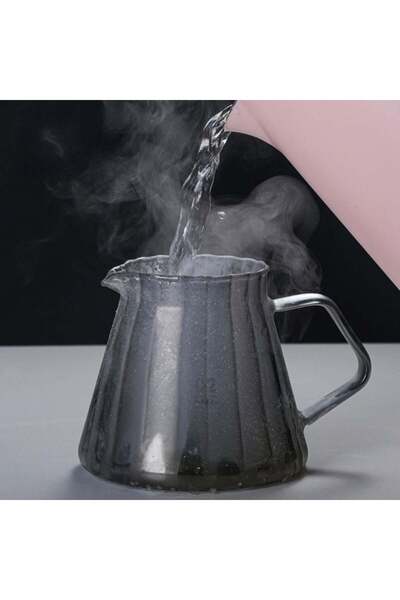 MIBRU 600ml Black Wavy Glass Coffee Server