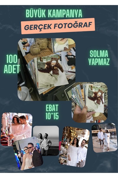 SOFT 100 adet 10x15 fotoğraf kaliteli baskı solma yapmaz