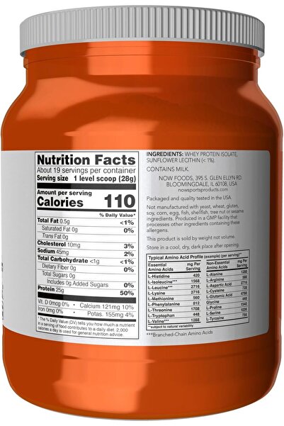 Now Sports Whey Protein Isolate, 1.2 Lb