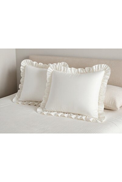 kesenegore 2 Pieces Ruffled Ranforce Fabric Pillowcases 50 X 70