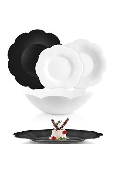 Luminarc Flore & Flora Dining Set, 20 Pieces, White/Black