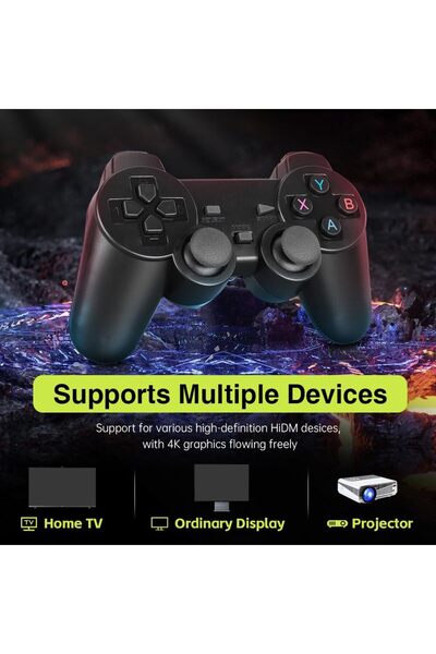 fulina 2.4G Wireless Controller,64G Card,Plug and Play Video Game,Built in 10000+ Games,4K HDMI Output