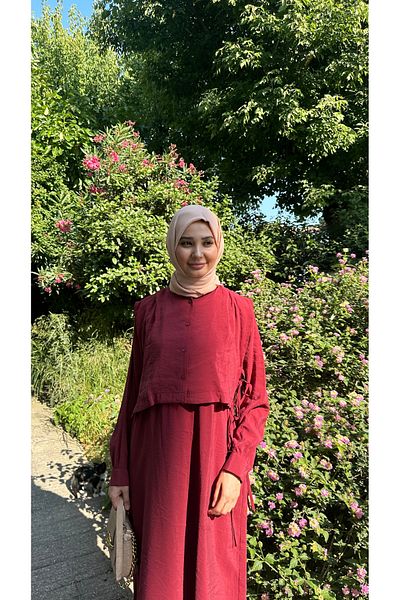 Swass Bell Dress with Elastic Waist and Vest