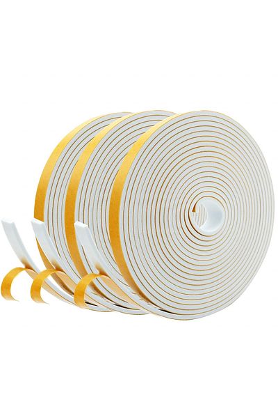 OEM Set of 3 rolls of sealing tape for doors and windows, 5 mm x 1.5 mm x 5 m, foam, white