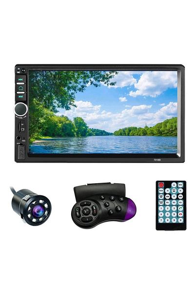 TECHSTAR Player MP5 Techstar® 7021, 2DIN, Cameră video pentru marșarier, Ecran tactil HD de 7", Comenzi pe volan, Remo