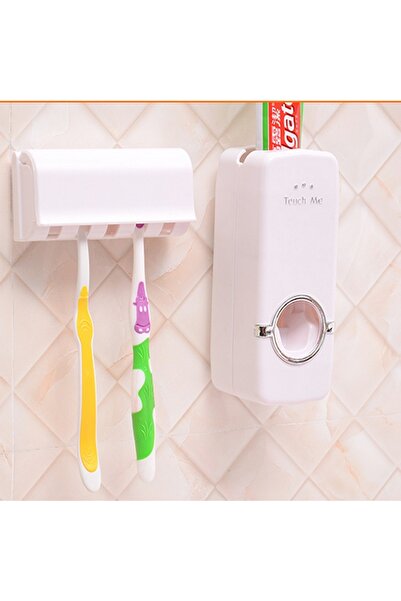 Generic حامل فرشاة أسنان أوتوماتيكي عالي الجودة مثبت على الحائط للحمام بدون ا...