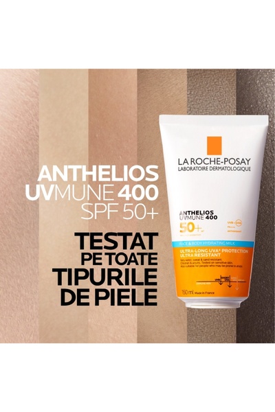 La Roche Posay Moisturizing milk for face and body with SPF 50+ Anthelios UVMUNE 400 La Roche-Posay, 150 ml