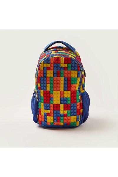 Juniors Printed Backpack With Laptop Sleeves And Usb Port - 18 Inches