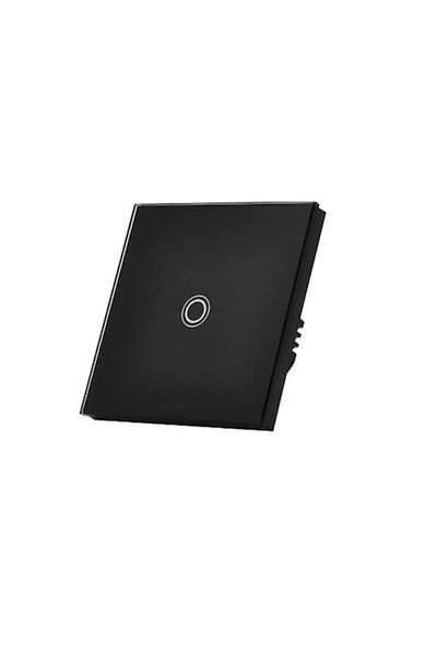 ALEDIO Intrerupator cap-scara simplu, cu touch, rama din sticla, negru, Aledio A1G2WN